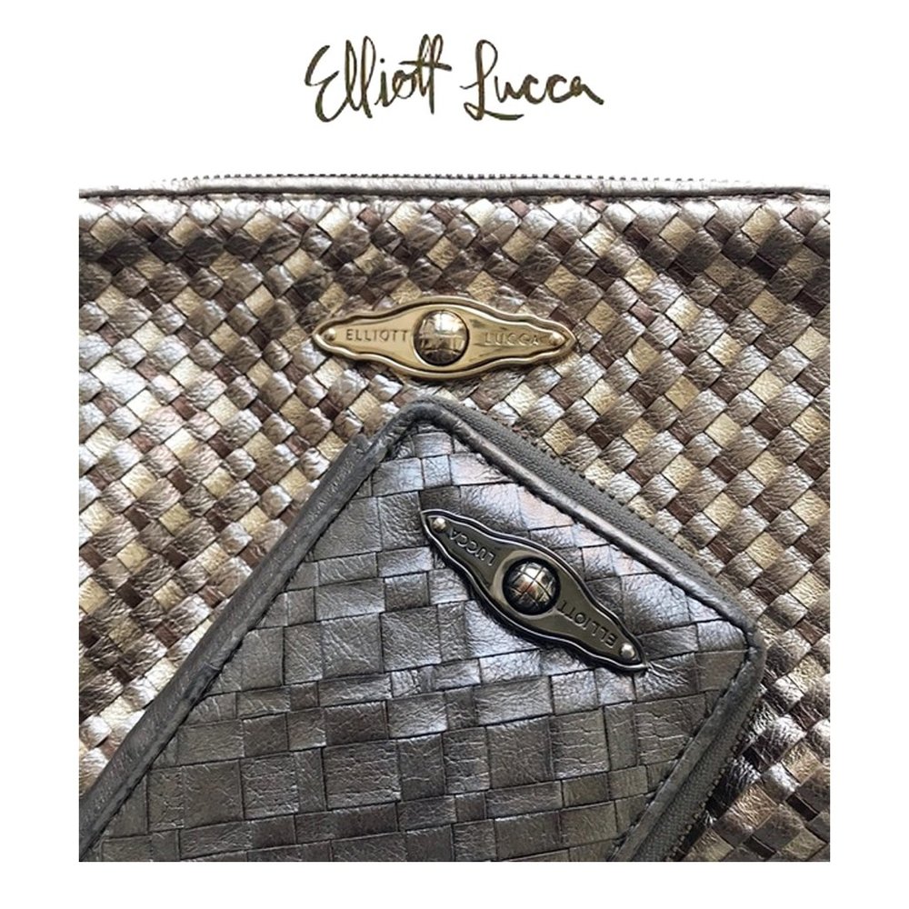 Elliott Lucca Metallic Leather Clutch Purse Bundle lot